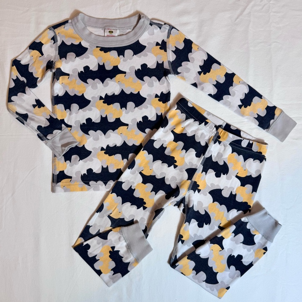 Hanna Andersson Batman Pajamas Boys 4 100cm Organic Cotton DC Comics Long Johns